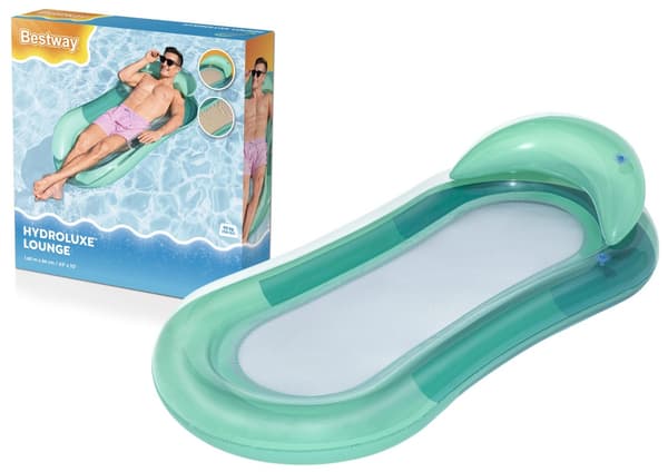 Inflatable Pool Float Lounge Chair With Mesh Bottom PVC for Beach and Pool Relaxation 160 x 84 cm Green
