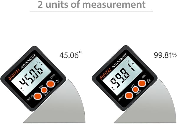 Digitalt Inklinometer 4*90° Magnetisk Goniometer Vanntett IP54, u
