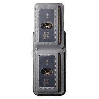 Case for Xiaomi Redmi 13C 4G Fabric Texture Leather+PC+TPU RFID Blocking Mobile Case with Card Holder Grey