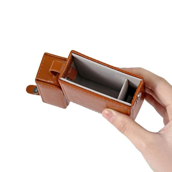 PU-læder flip-top etui, bærbart ridsefast opbevaringsboks organizer pungdesign