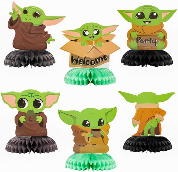 6-delt sett Galaxy Wars-tema bursdagsfestdekorasjoner, 3D-honningkake