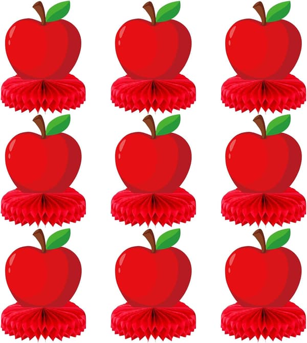 9 stk Tilbake til skolen borddekorasjoner Eple Honeycomb Midtpunkter stilnavn - style_name