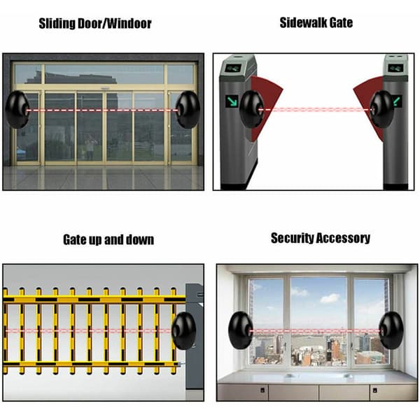 DC12V Infrared Photoelectric Cell Automatic Beam Sensor Gate Garage Door Rolling Shutter Latch Detector 24V 1 Pair (Transmitter and Receiver)