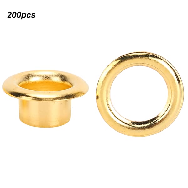 200 stk 6 mm skolisse hul nagle DIY håndlaget messing gull lærtilbehør