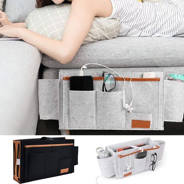 Felt Storage Box Large Storage Bag Car Bed Organizer Hanging Storage Storage Box Black
