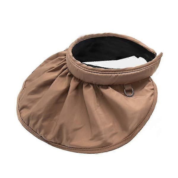 Sommervisirhatt for damer, solvisirkeps, solhatt, UV-beskyttelse, strandhatt, reisehatt, beige