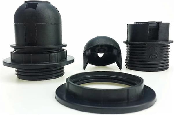 Skruelampeholder E14 E27 Dobbelt Base, Sort Hvid, LED-Lyshovedfatning, Skrivebordslampe Base, 4A 250V (FMY)