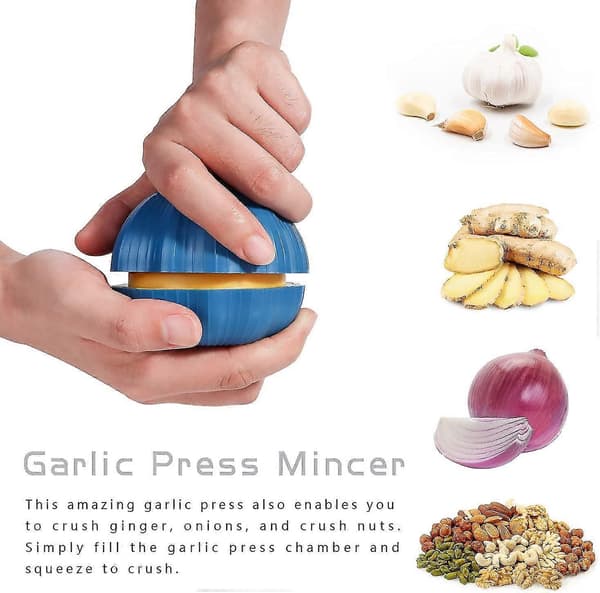 Garlic Press - Ergonomic Design, Professional Garlic and Ginger Press, Removable Navy Blue navy blue