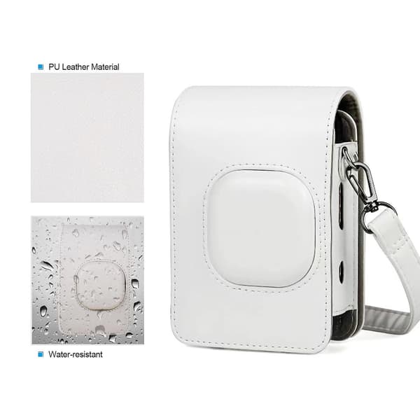 Compact Size Instant Camera Case PU Leather with Shoulder Strap Compatible with Fujifilm Fuji In