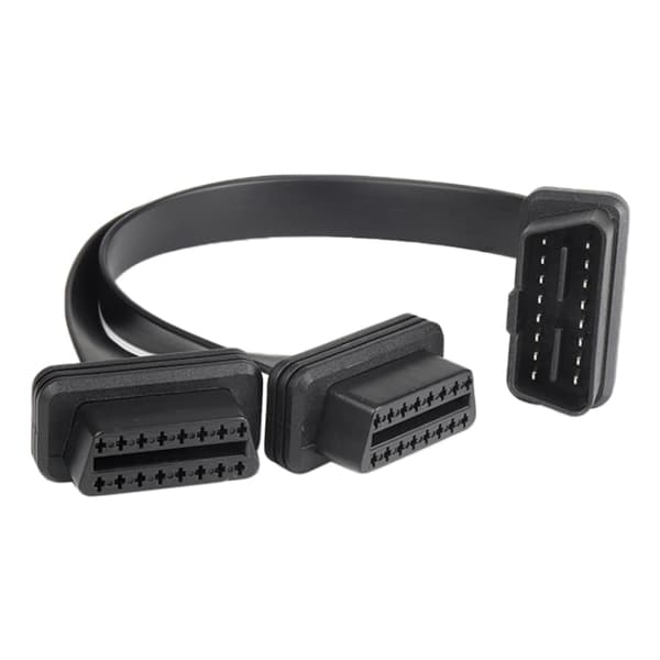 2 til 1 rett OBD2-kabel med 16 PIN – 30 cm fordelerkabel