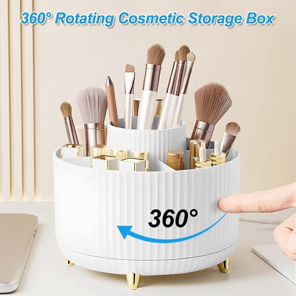 Makeup Organizer, Makeup Organizer til Badeværelse, Roterende Kosmetikbørste Organizer, Opbevaringsboks til Makeup Kosmetik