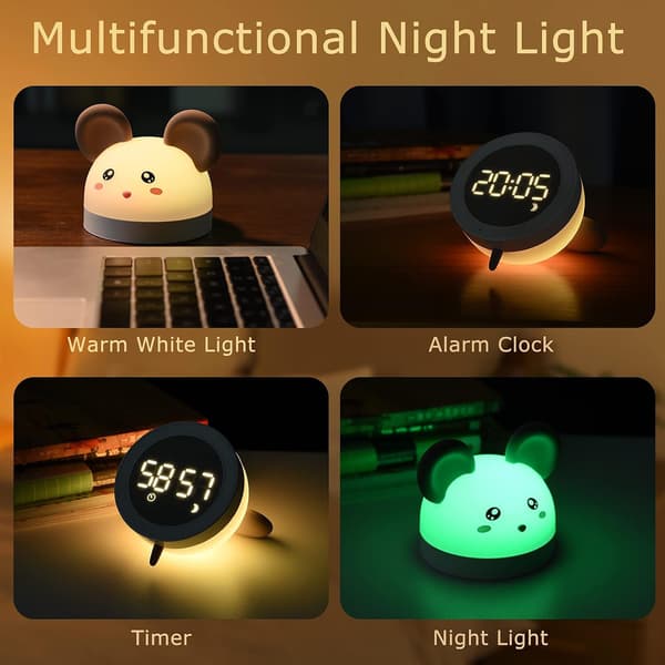 Children's Night Light 3-in-1 Alarm Clock and Night Light 7 Colors