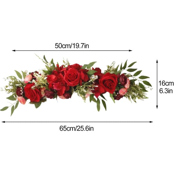 65 cm høy bryllupsbue blomst, farge rød