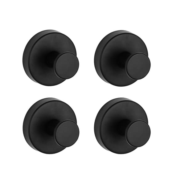 4x pyyhekoukut - Pyyhekoukut imukupilla - Imukuppi koukulla 5KG - Ruostumaton teräs - 4 kpl:n setti - Ø 60 mm - Musta