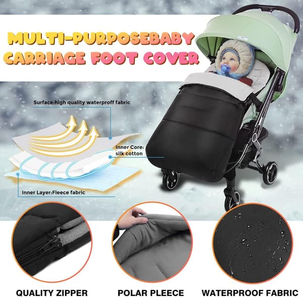 Babysovepose, Universal 3 i 1 Barnevognstilbehør Mad Fodmuffe B
