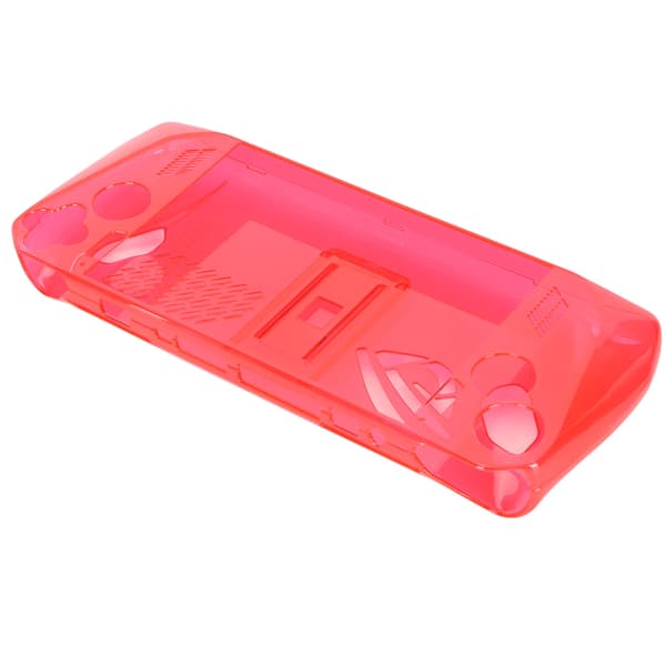 Game Console Clear Case Shockproof Anti-slip TPU Protective Cover with Stand for ASUS ROG Ally Handheld 2023 Transparent Red