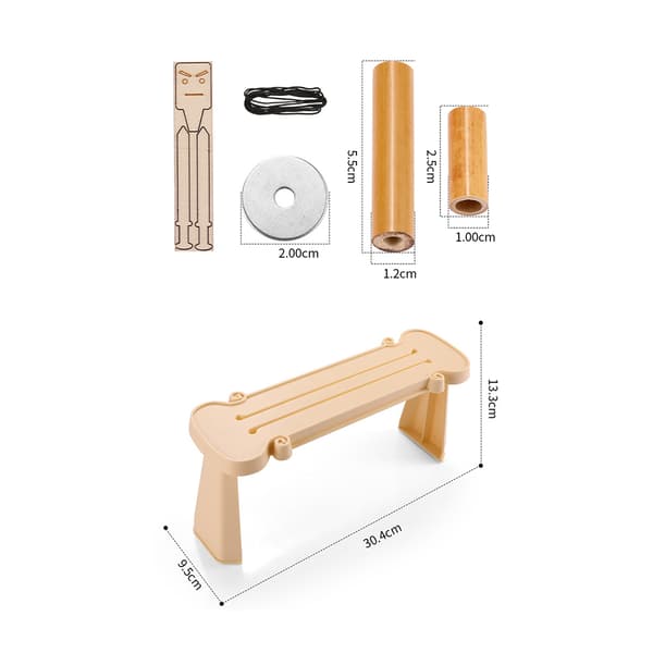 Rolig bambu mann kjemper leker for barn Interaktive skrivebordsleker for gutter jenter barn Hvit 2 stk White 2 pieces