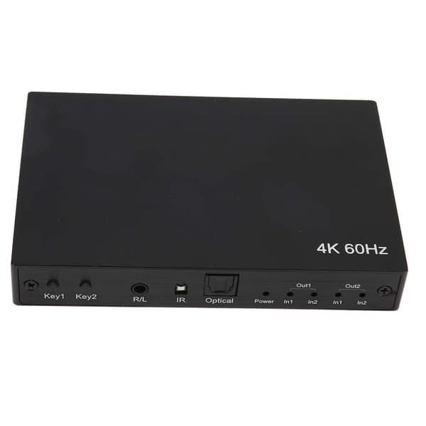 4K 60Hz HD Multimedia Interface Switch Splitter 4K 3D 1080P HDCP2.2 HDR 10 2x2 HD Multimedia Interface Switcher 100‑240V UK-plugg
