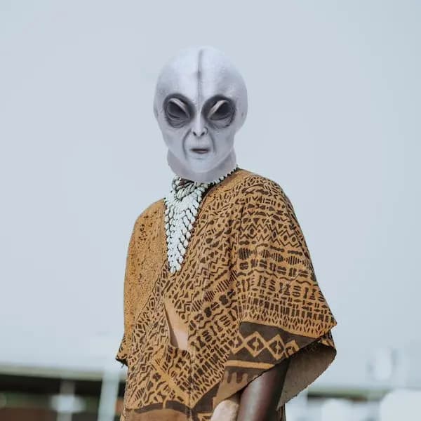 Grå Alien Mask Udenjordisk Latex Halloween Horror Gris Gris
