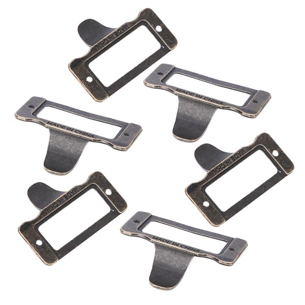 6PCS Bronze Label Handle Filename Card Holder Medicine Cabinet Handle
