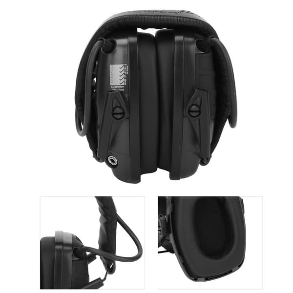 Noise-Reducing Earmuffs Safety Hearing Protection Foldable Protective Earmuffs Black