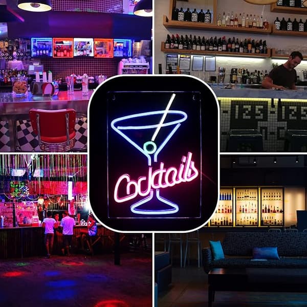 1 stk. LED Neonlys Cocktails Form Neon Bogstaver LED Vægskilt-X76-