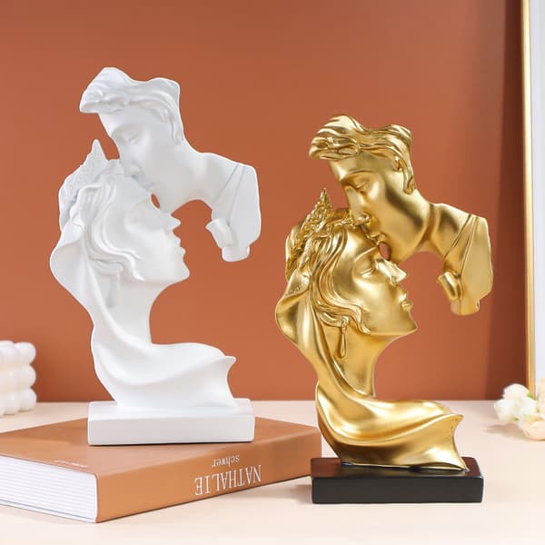 Dekorativ skulptur statue kunst, dypt kyss - gull moderne luksus L
