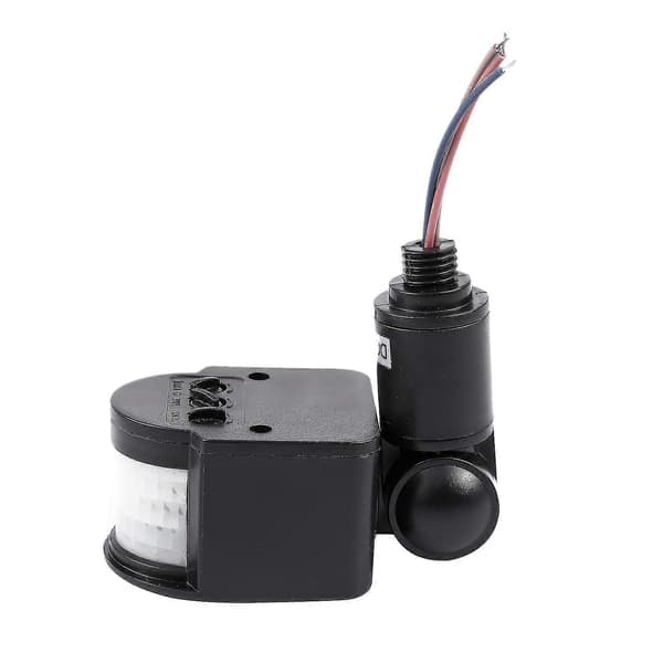 Udendørs 12V DC Automatisk Infrarød PIR Bevægelsessensorafbryder til LED-belysning, Sort