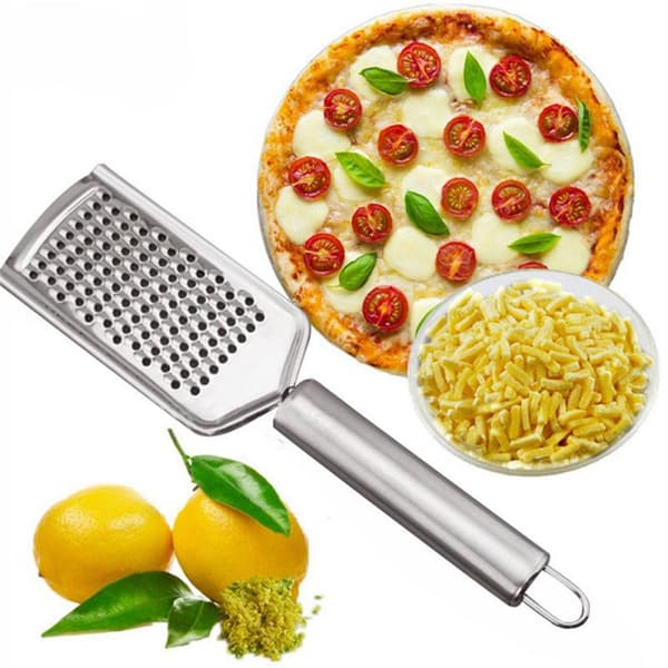 Multifunksjonell ost i rustfritt stål Sitron Fruktskreller Strimler Mini Krydderrivjern Frukt Grønnsaksverktøy Light Gray