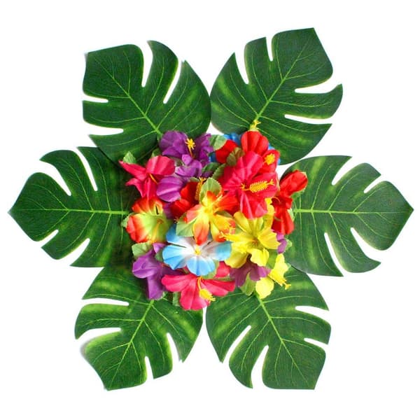 60 stk tropiske festdekorasjoner  \"Tropical Palmtera Lea