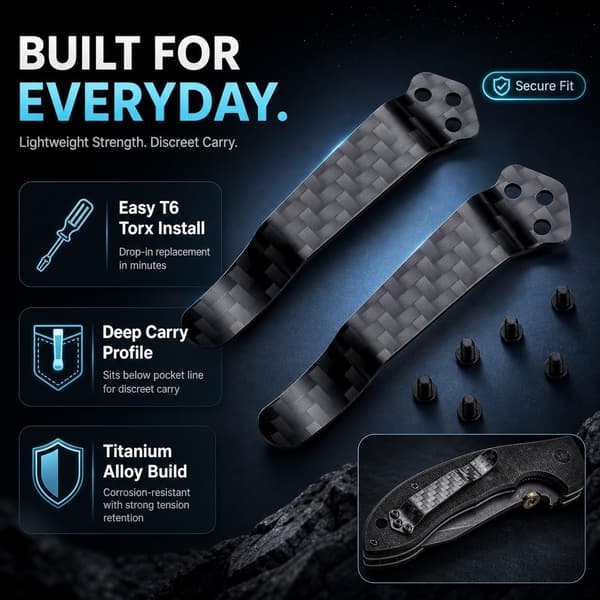 2-pack fickklämma i titanlegering med djup bärning -
