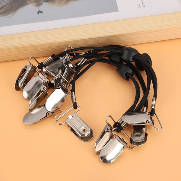 Multifunctional Adjustable Sheet Holders Fasteners Suspender Clips on Holder Gripper Straps (Black)