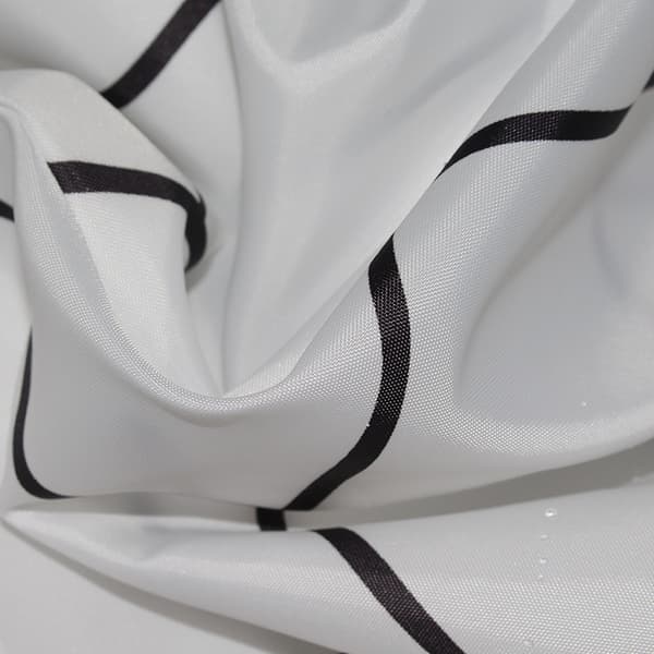Black and White Shower Curtain, Geometric V-Design with Ste