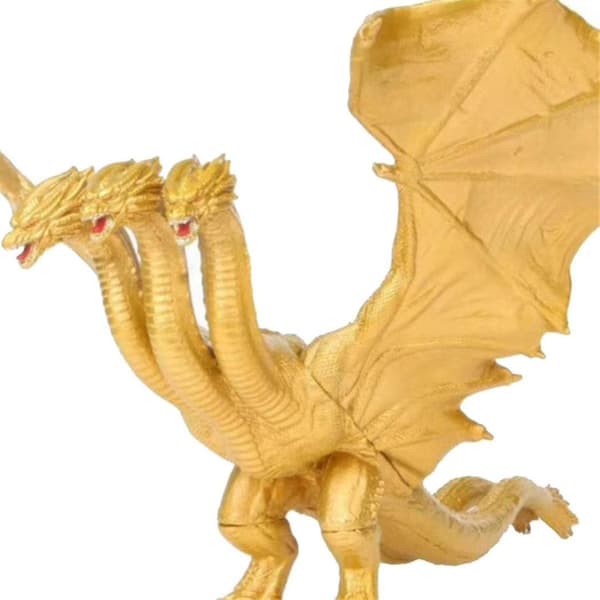 Ghidorah Guld 3-hodet Drage Ghidorah Pvc Gylden Drage Actionfigur Samleleke