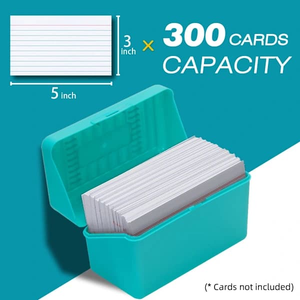 Indekskortholder 3x5, Indekskortboks Organizer Etui, 3x5 Flash Kort Holder, 300 Kort Kapacitet Boks, 3-pak