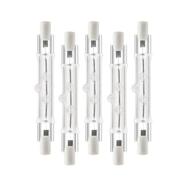 5-pak R7s 118mm 200W 230V, R7s Halogen Lineær Lyskilde, Dæmpbar Halogenpære til Byggearbejde 200W 200W