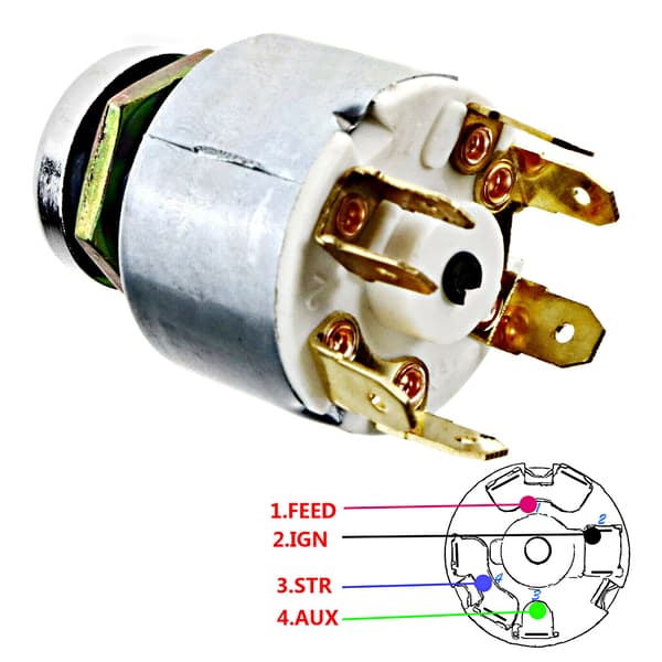 Universal 12V 4-position Ignition Switch with Keys for Car, Motorcycle, Bike, Boat