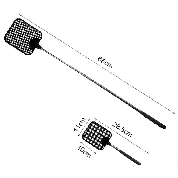 (Black) Extendable Fly Swatter, Manual Pest Control, Manual Pest Control with Durable and Robust Telescopic Handle