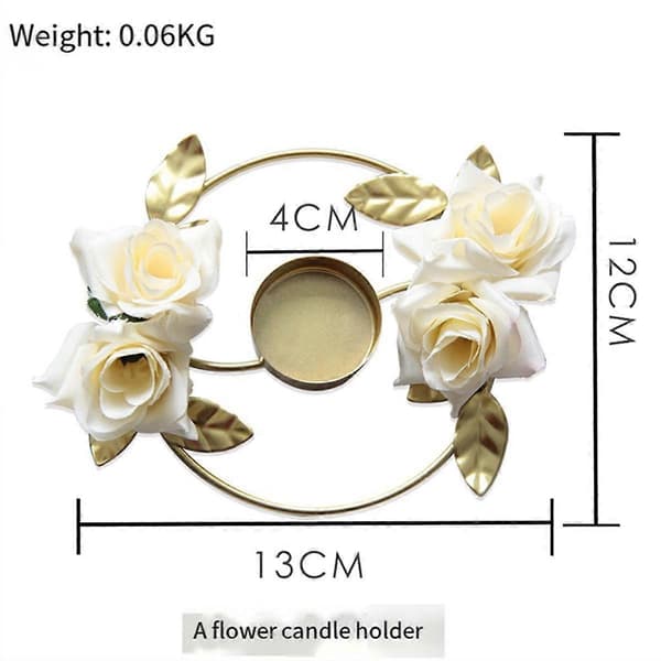 Bryllupslysestake Blomsterlysestake Blomsterlysestake for Bord Bryllupsdekorasjoner Rose Ga