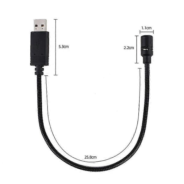 Højkvalitets HY-302 Mini USB-mikrofon til bærbar og stationær computer PC Kondensatormikrofon med svanehals - Black