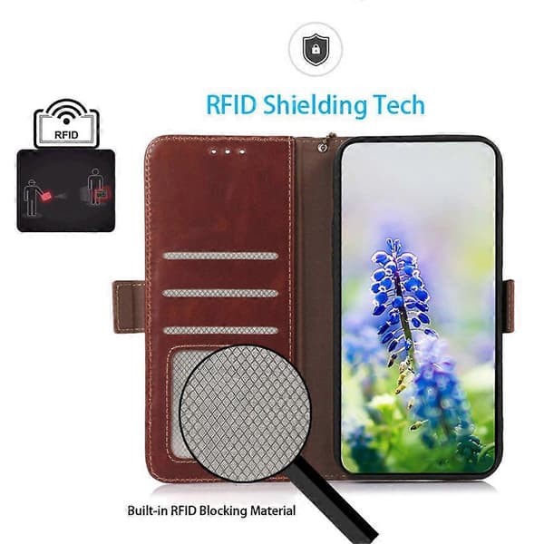 Äkta Läder Plånboksfodral för Xiaomi 15T Pro Brun Brown