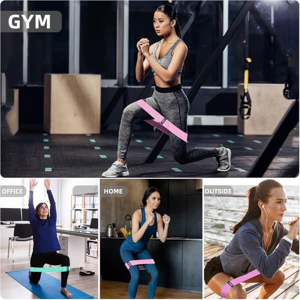 3 stk. elastiske bånd til træning, stofmodstandsbånd til kvinder/mænd, Pilates/Squat/Yoga sports elastiske bånd