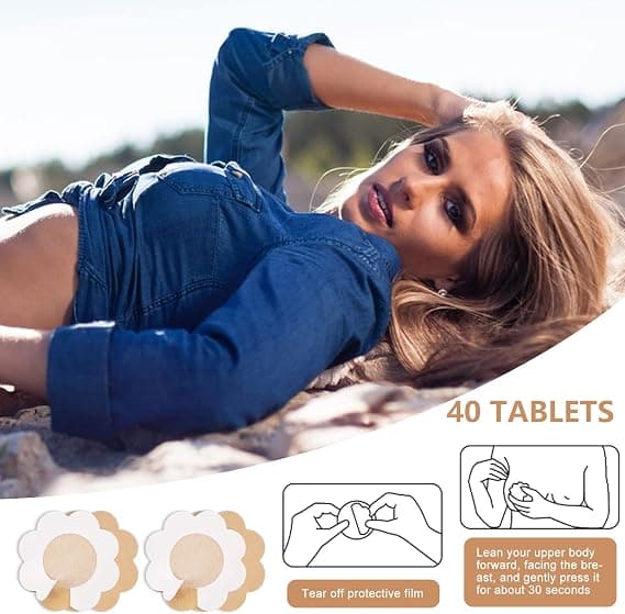 40 stk. Nipple Covers Selvklebende Usynlige Nipple Brystbeskyttere