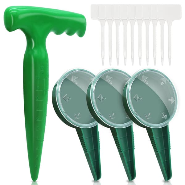 Garden Seed Planting Tool Kit - Dibber Seed Set with Plant Labels Garden Tools