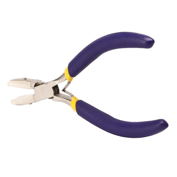 Flat Nose Pliers Blue Handle Double Spring Structure Carbon Steel Mini Pliers for DIY Handmade Jewelry Hardware