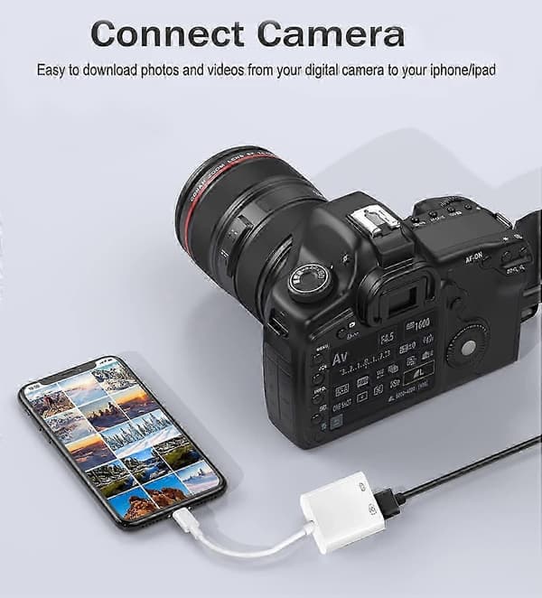 Kamerayhteyssarja latausportilla Apple-tuotteille