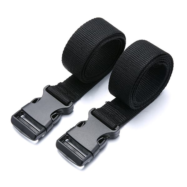 59 inch Black 2 Pcs Strap 25mm Nylon Heavy Duty Straps Webbing Straps with Buckles Luggage Straps Tool Strap