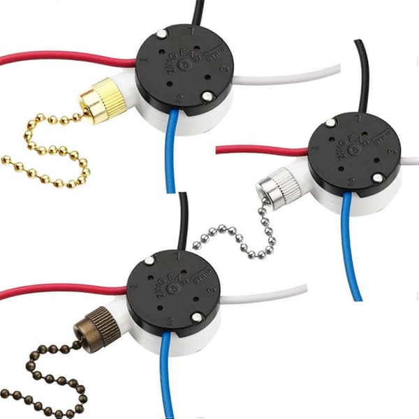 3 stk Ze-208s E89885 3-trins 4-leder lynlåskontakt til loftventilator, reservedel