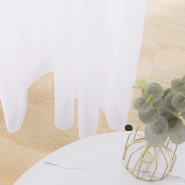 Setti, jossa 2 läpivientiverhoa ikkunoille 140x250cm Valkoinen Voile