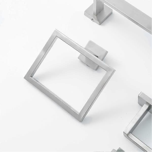 Firkantet håndklædeholder i rustfrit stål Badeværelseshylde Håndklædekrog Badeværelsesudstyr Opbevaringstilbehør 16x13mm (FMY) Sølv Silver